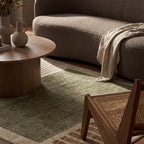 Anette Block Striped Rug | Green