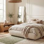 Anette Block Striped Rug | Green