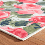 Pretty Peonies Machine Washable Rug | Multi
