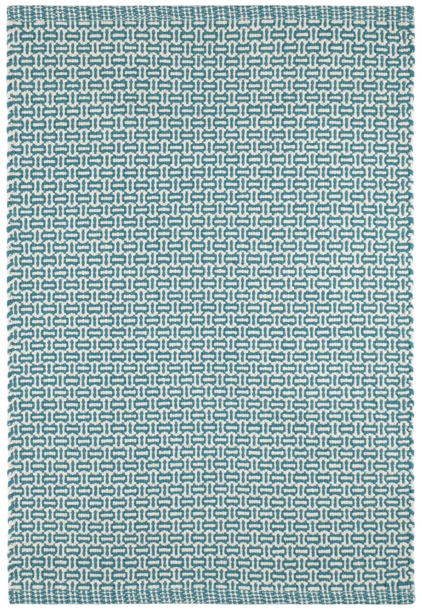 Miss Muffet Handwoven Cotton Rug | Teal Image principale du produit