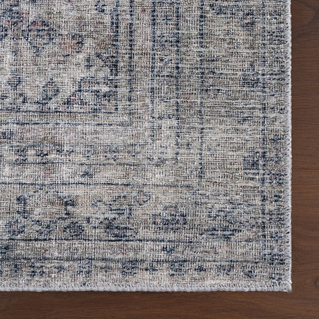 Zella Vintage & Distressed Washable Rug | Blue