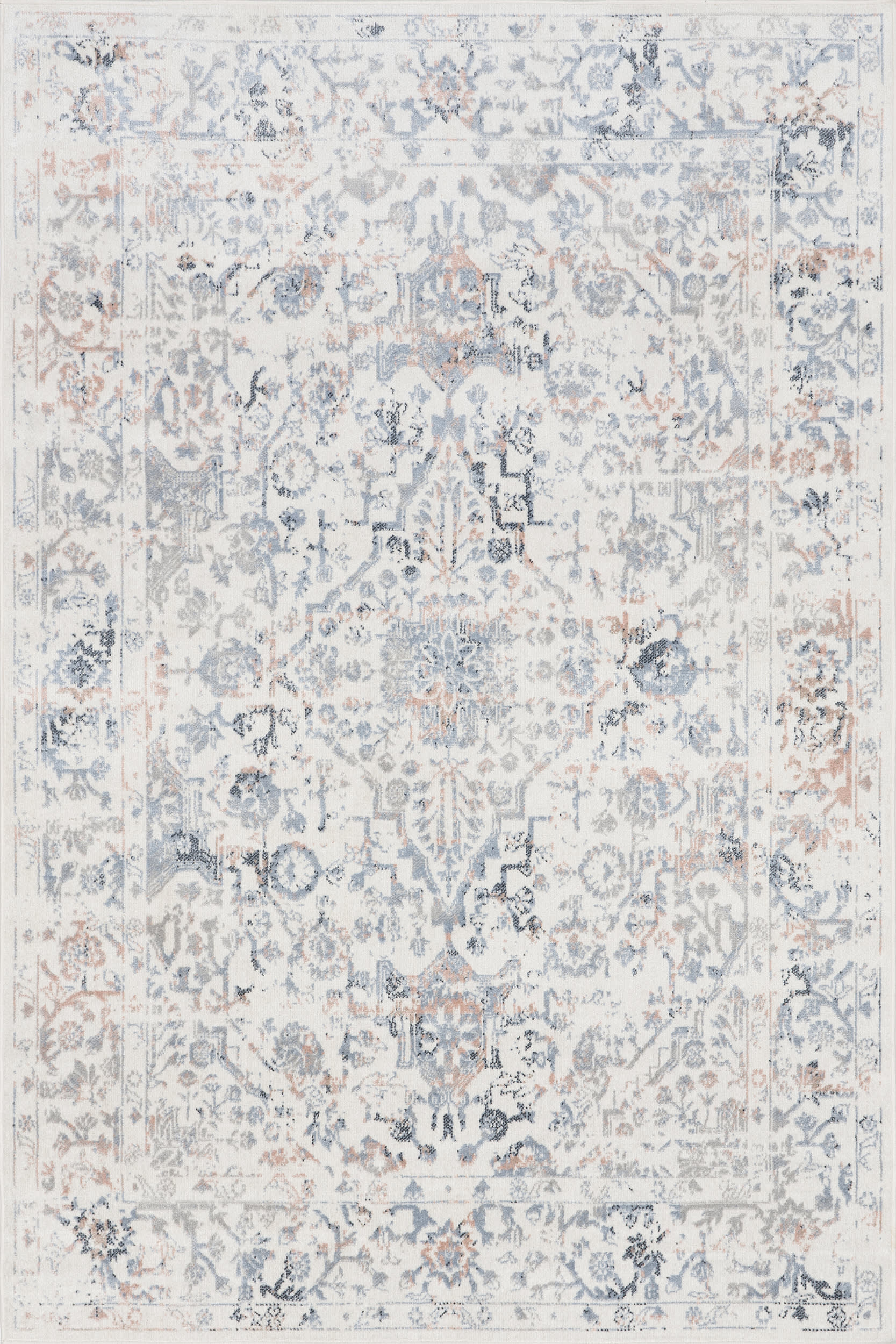 Charlisa Washable Faded Snowflake Rug | Blue Main image