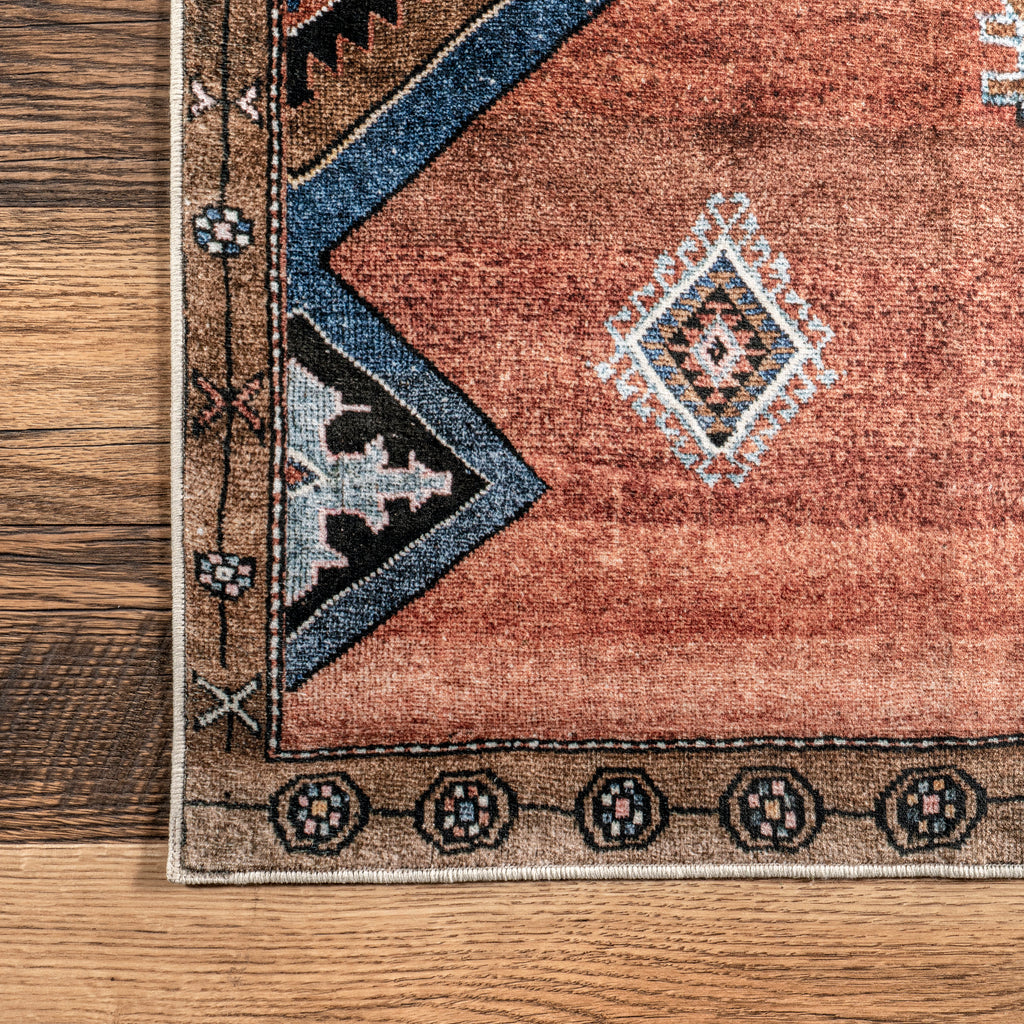Katana Collage Washable Rug | Rust