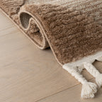 Aylin Diamond Tasseled Rug | Tan