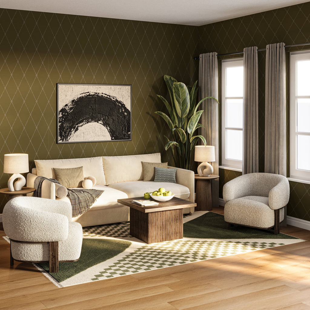 Monda Moroccan Bohemian Hand Woven Rug | Green