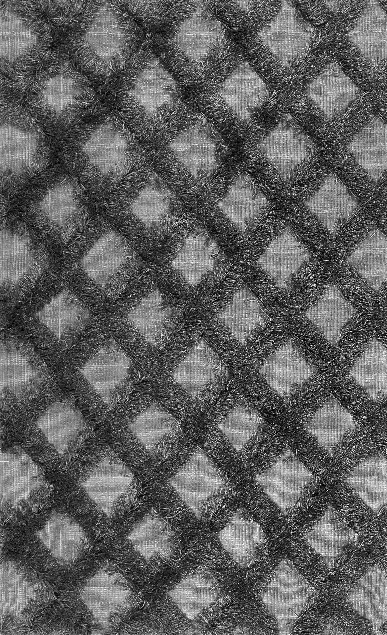 Shaggy Diamond Trellis Rug | Dark Grey Main image