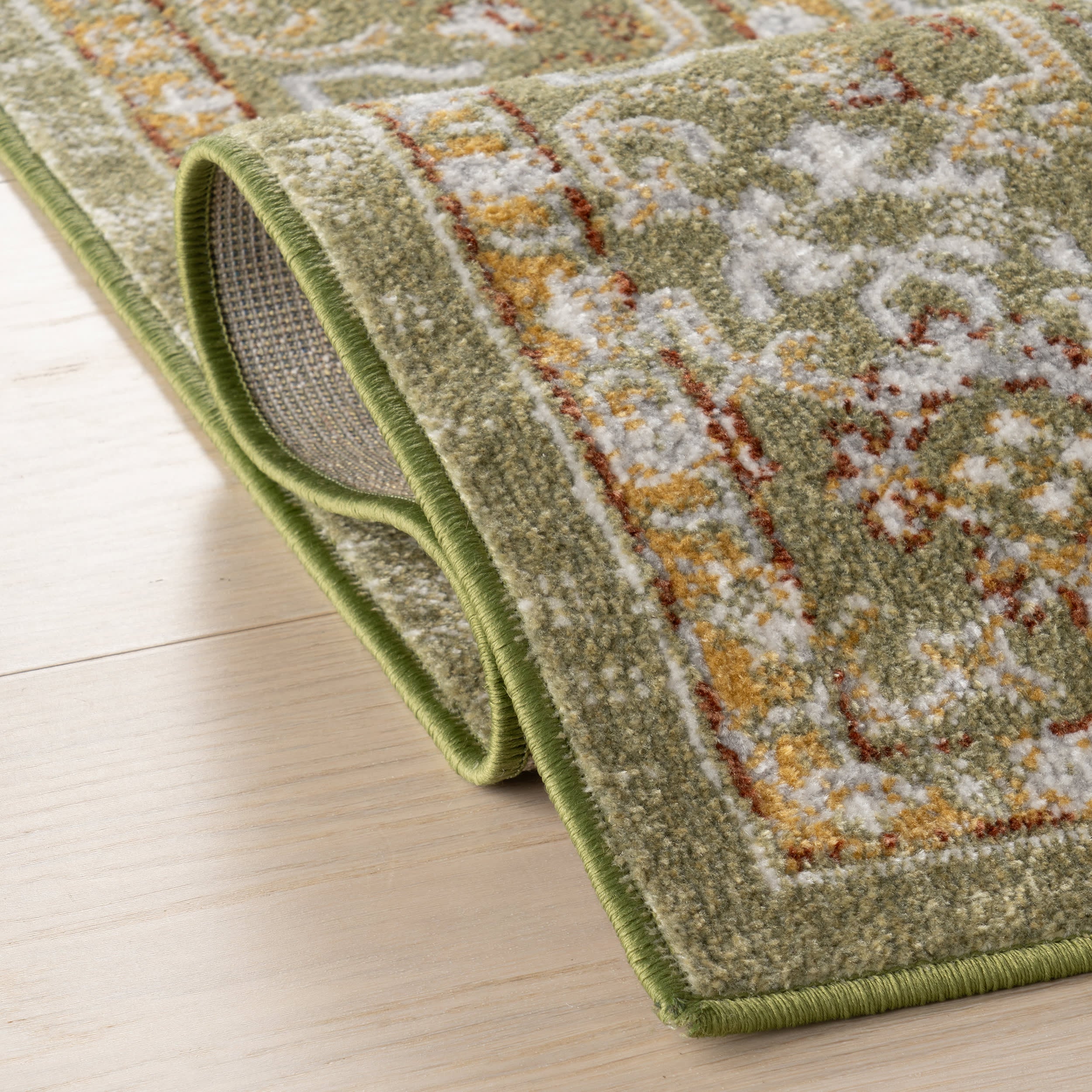 Lianna Washable Vines Rug | Green
