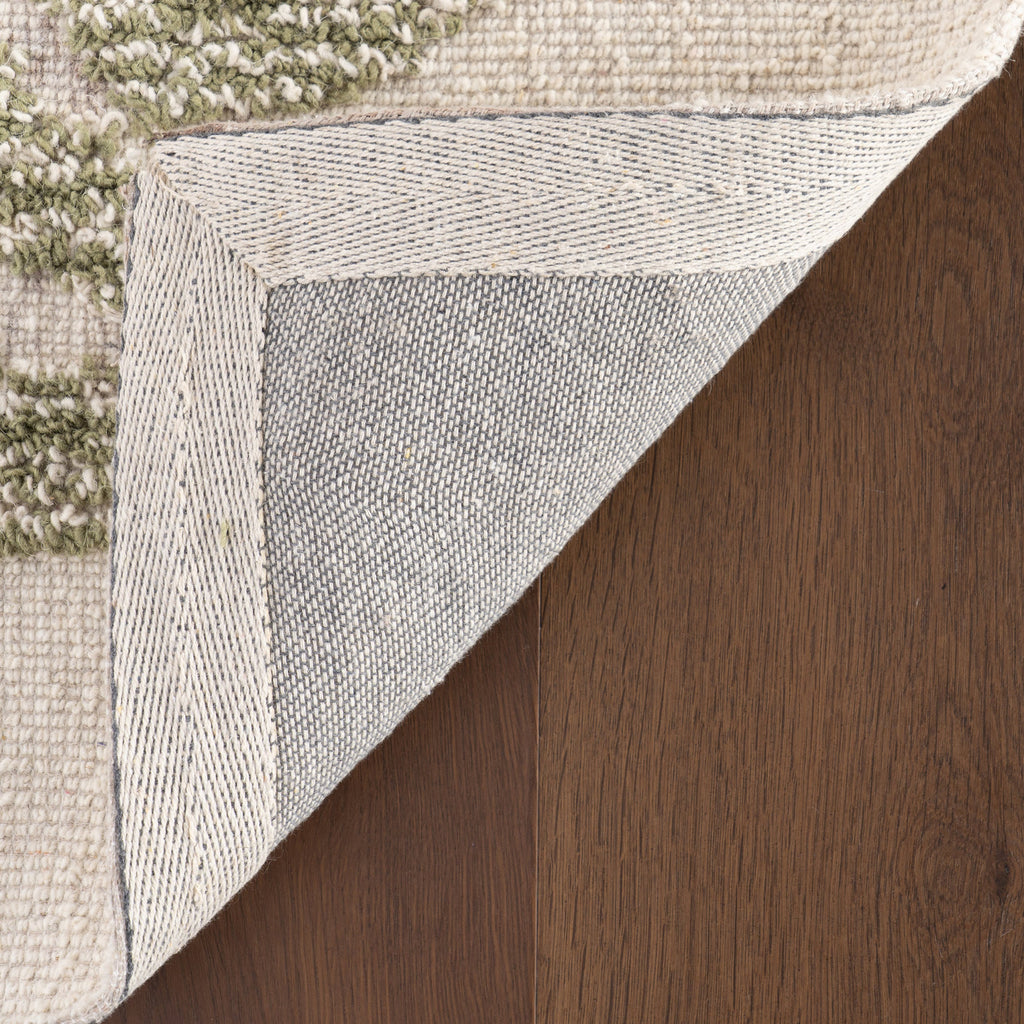 Sage Bohemian Floral Wool Rug | Green