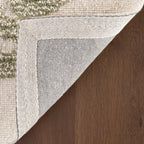 Sage Bohemian Floral Wool Rug | Green