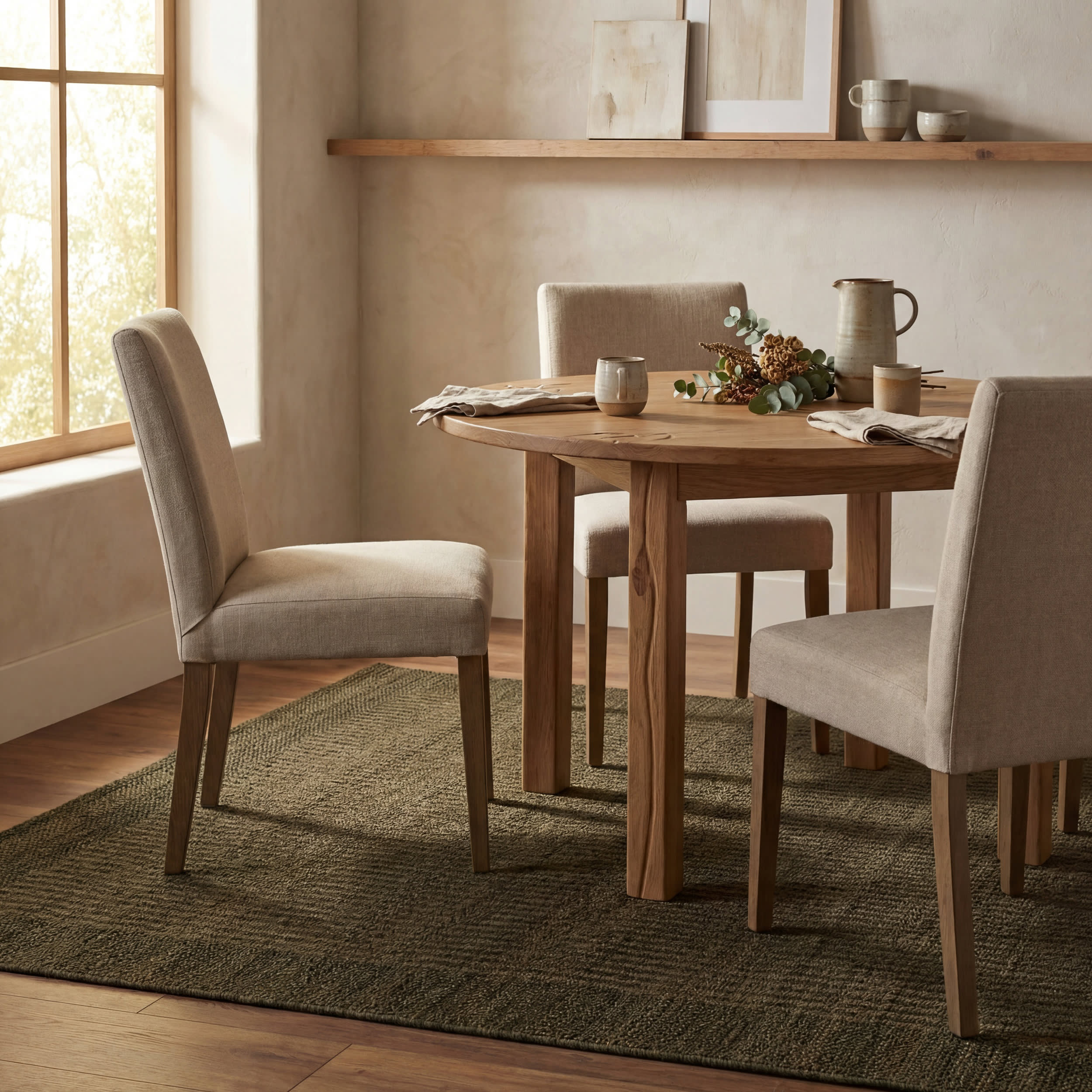 Tiziri Striped Moroccan Hand Woven Jute Rug | Green
