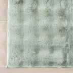 Ivana Checkered Plush Cloud Washable Rug | Mint Green