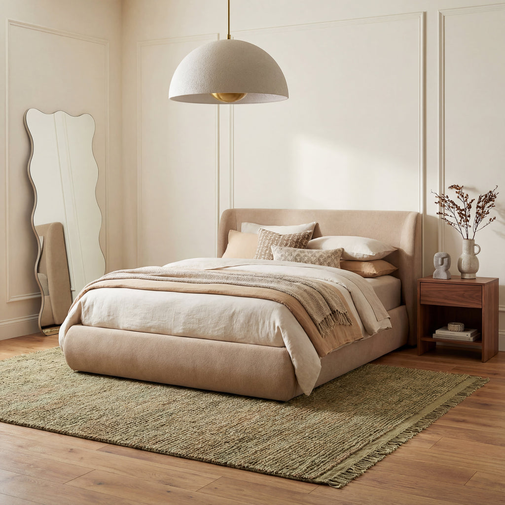 Varnu Textured Handmade Jute Rug | Green