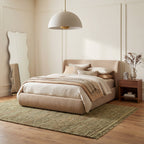 Varnu Textured Handmade Jute Rug | Green