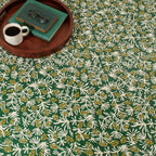 Winter Pinecones Machine Washable Rug | Green