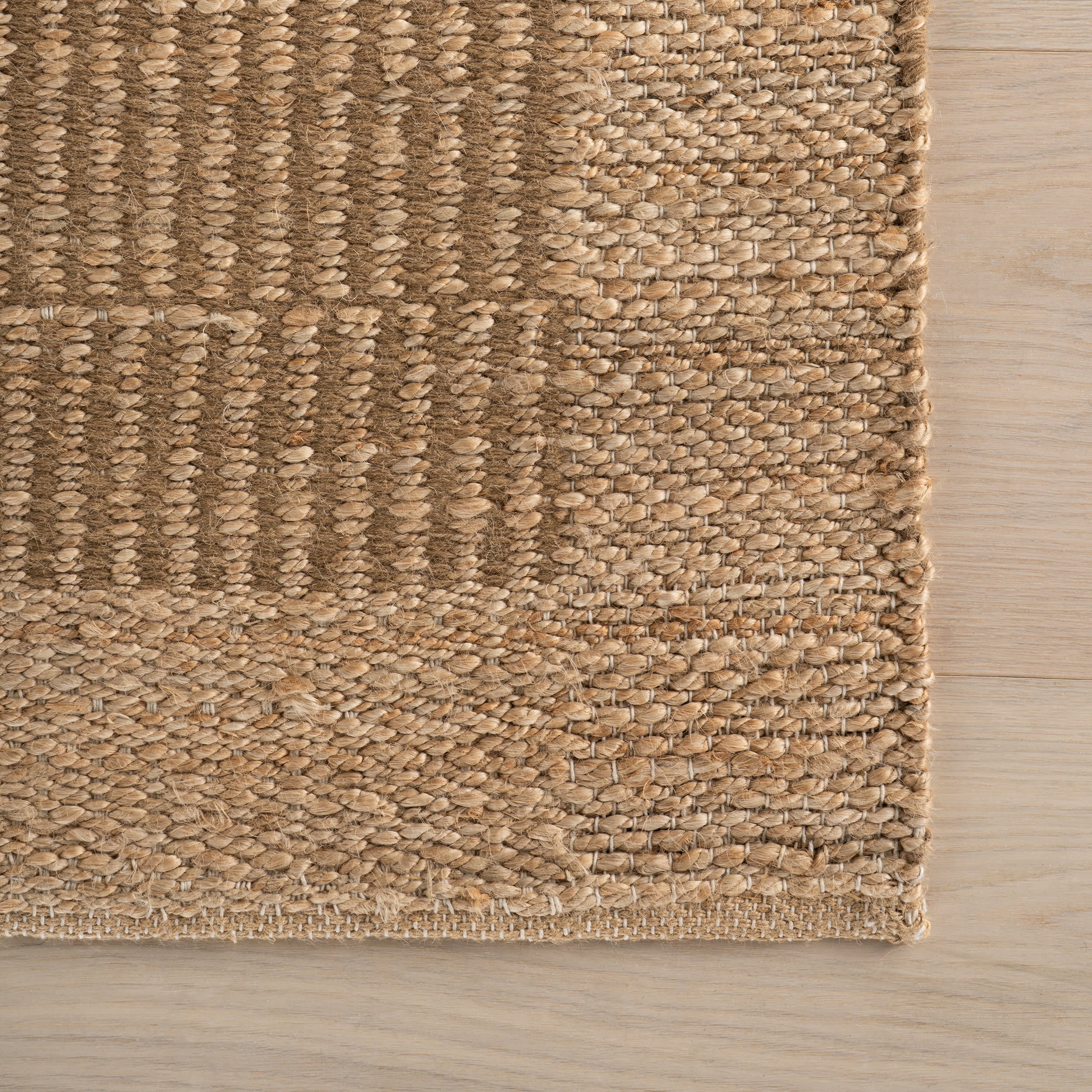 Tiziri Striped Moroccan Hand Woven Jute Rug | Brown
