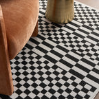 Kallie Washable Tiled Rug | Blue
