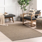 Lelia Striped Jute-Blend Rug | Ivory