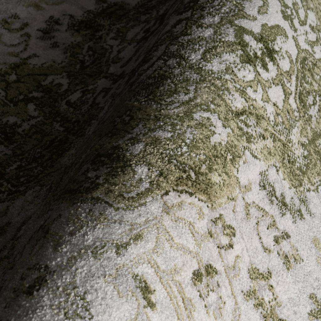 Charlisa Washable Faded Snowflake Rug | Green