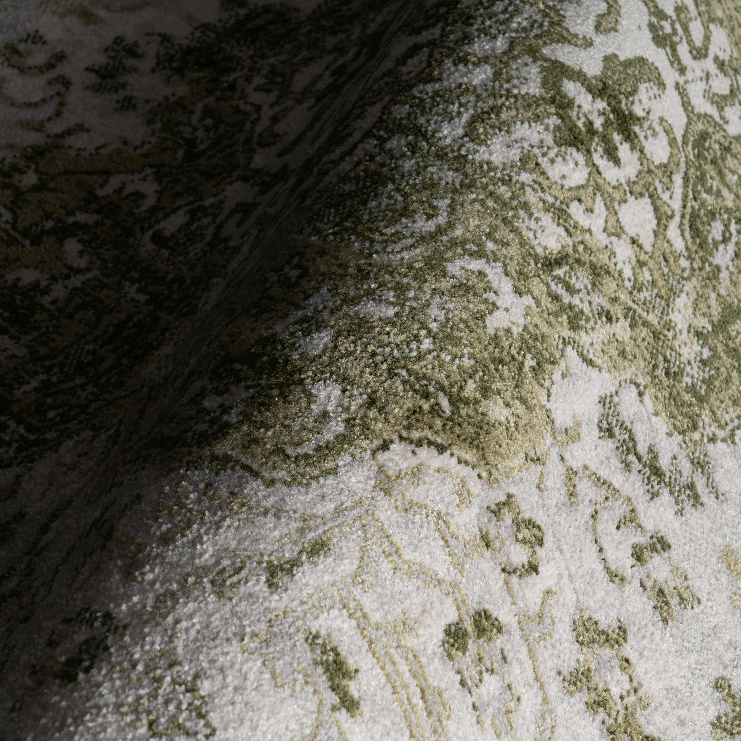 Charlisa Washable Faded Snowflake Rug | Green