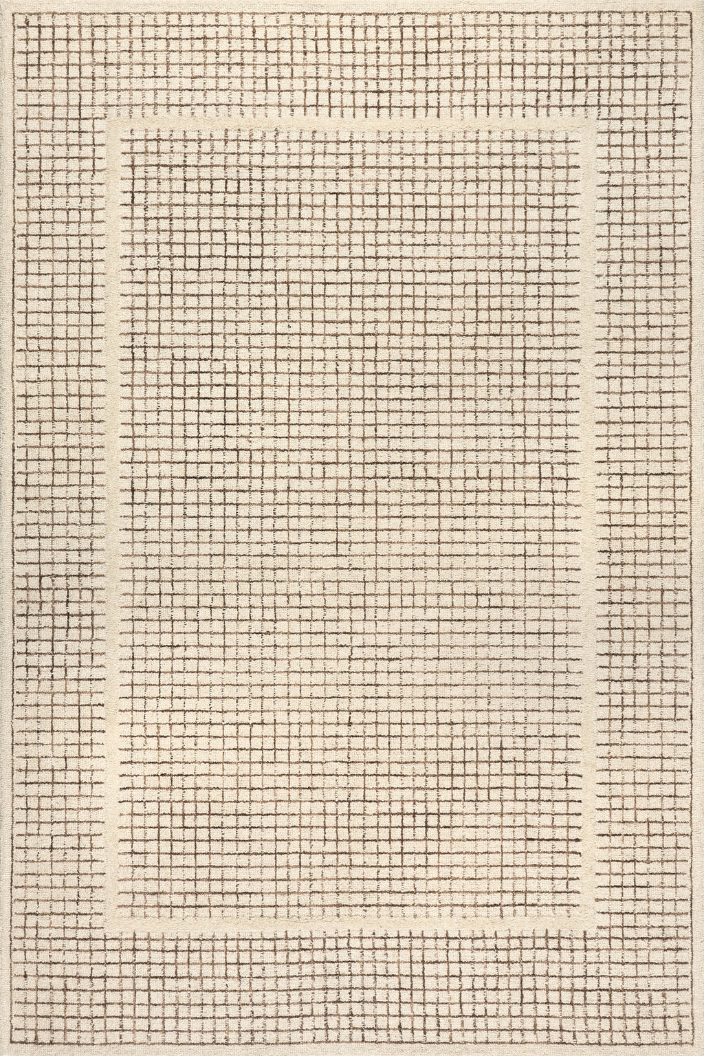 Chessie Checked Wool Rug | Ivory