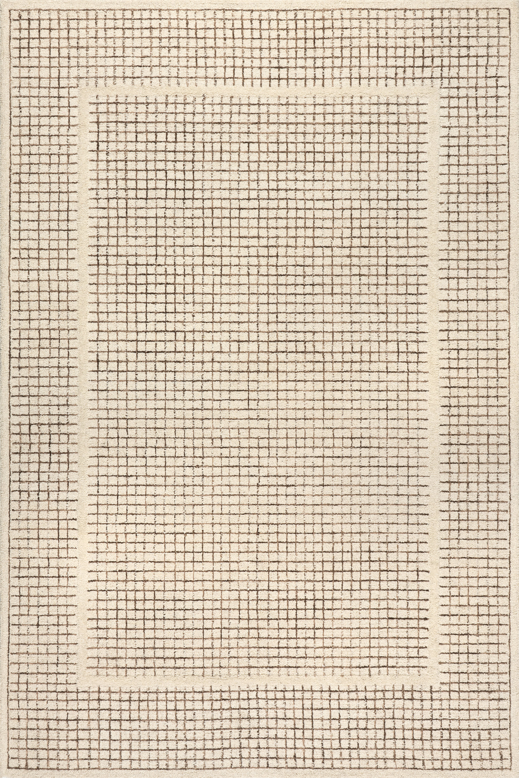 Chessie Checked Wool Rug | Ivory