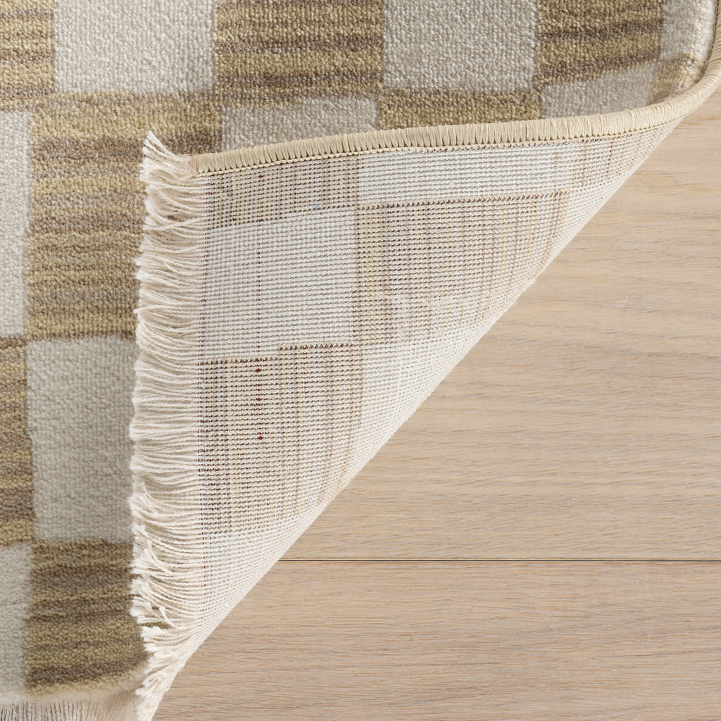 Rasali Checkered Box Rug | Beige