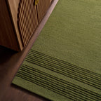 Cotina Modern Bordered Handmade Wool Rug | Green