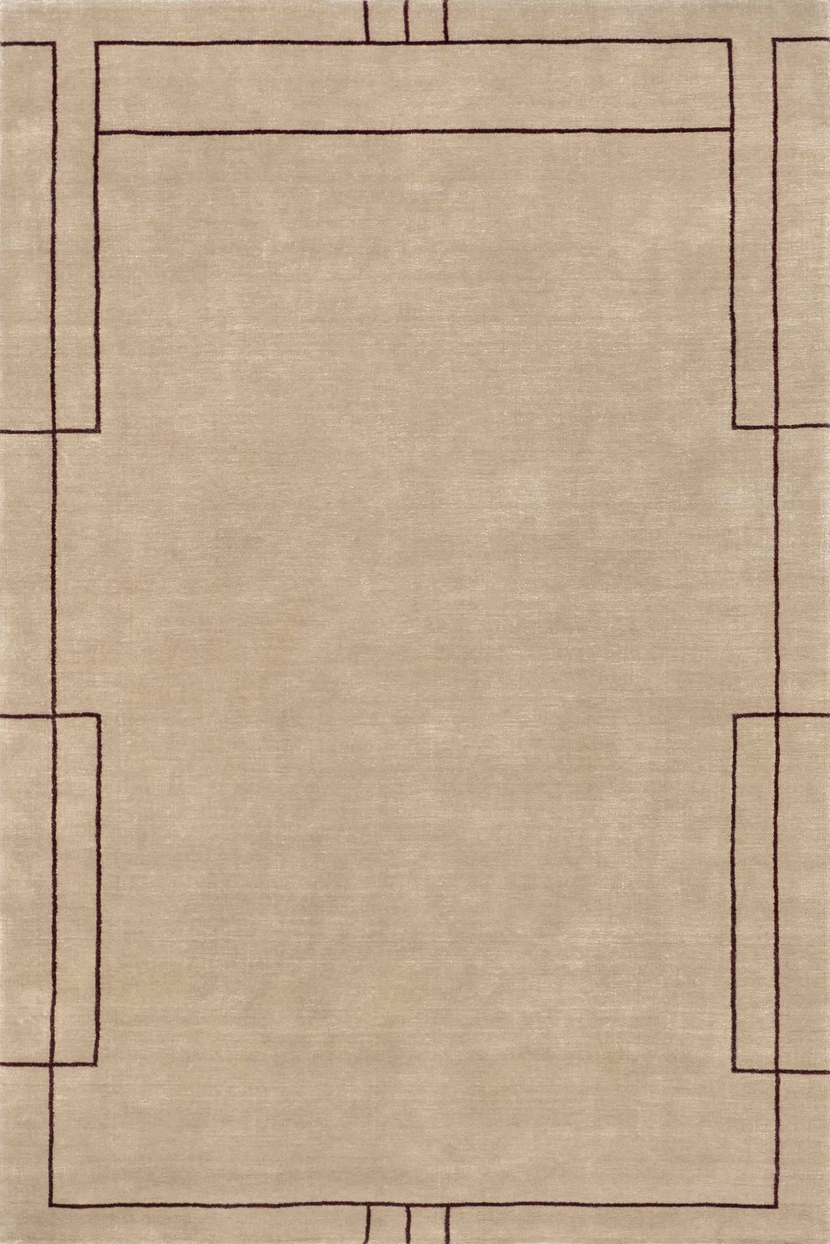Nile Bordered Wool-Blend Rug | Tan Main image