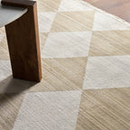 Vanni Checkered Fringed Rug | Ivory