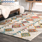 Aztec Diamonds Shag Rug | Grey