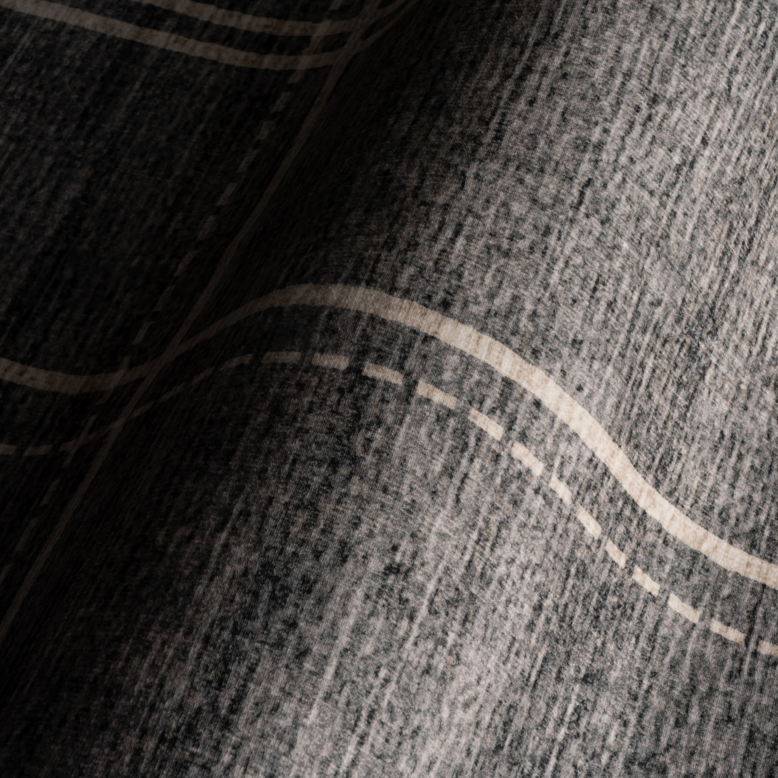 Noryn Abstract Washable Rug | Grey