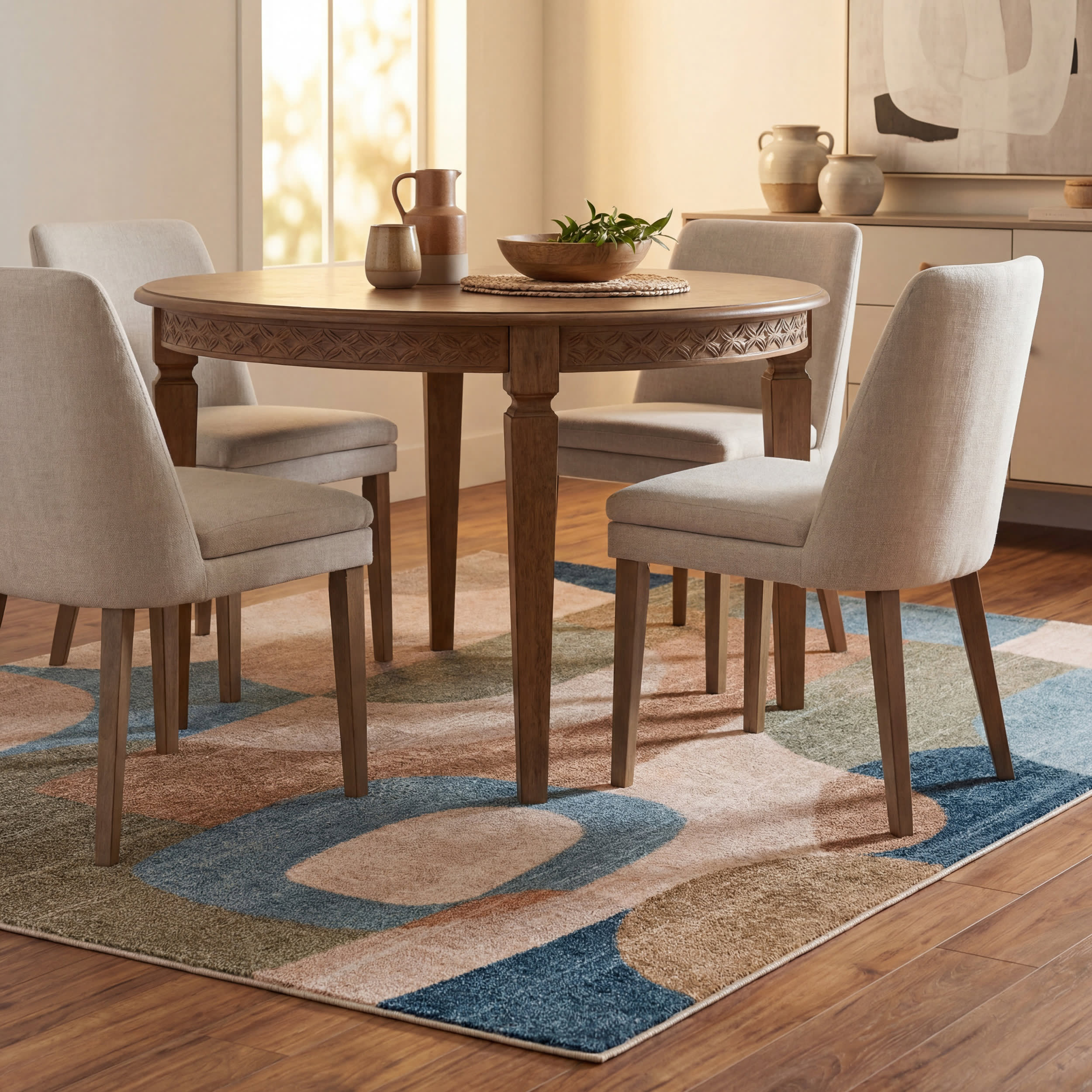 Jenice Abstract Washable Rug | Multicolor Image principale du produit