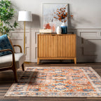 Meaghan Fading Persian Washable Rug | Rust