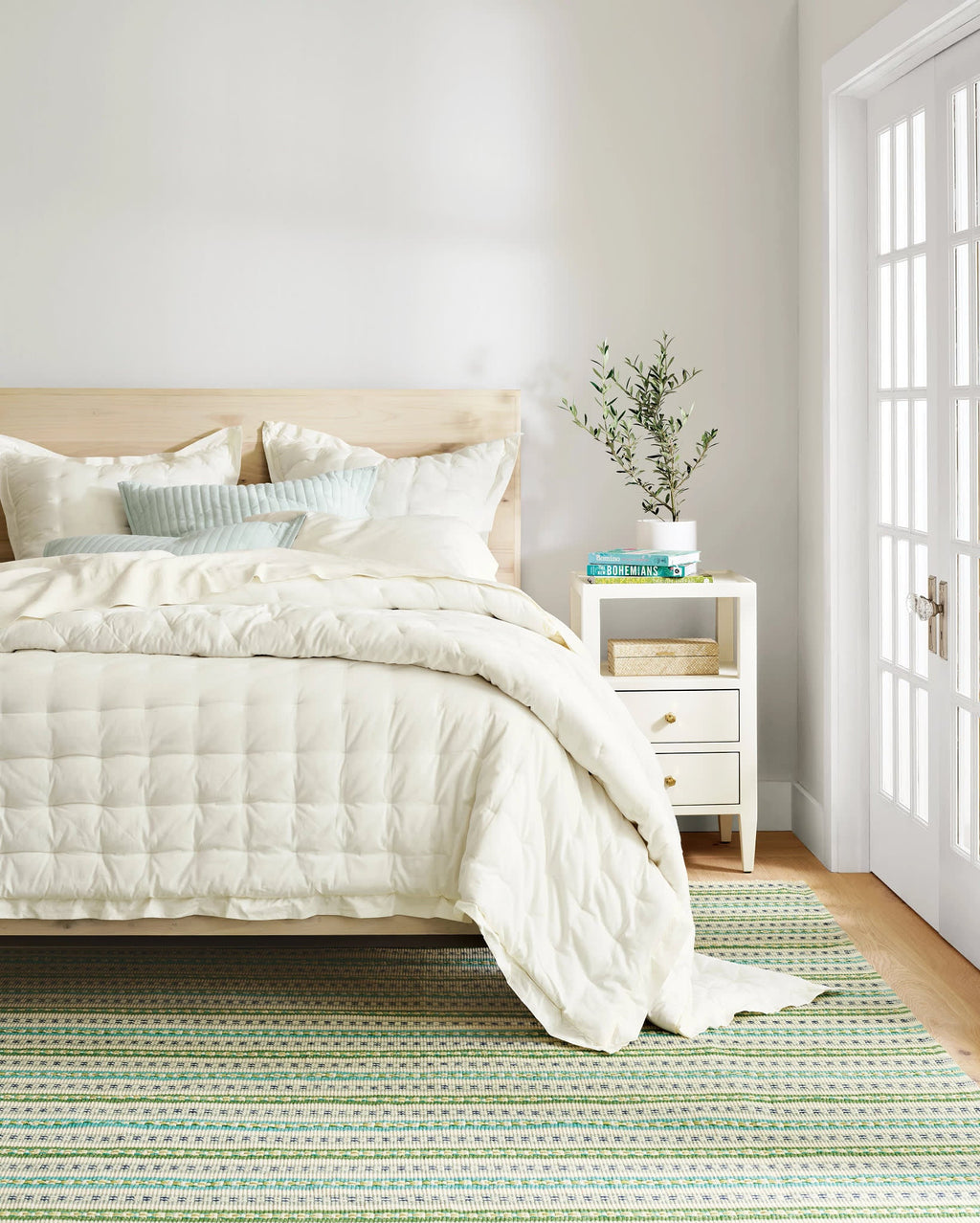 Long Slade Handwoven Cotton Rug | Teal