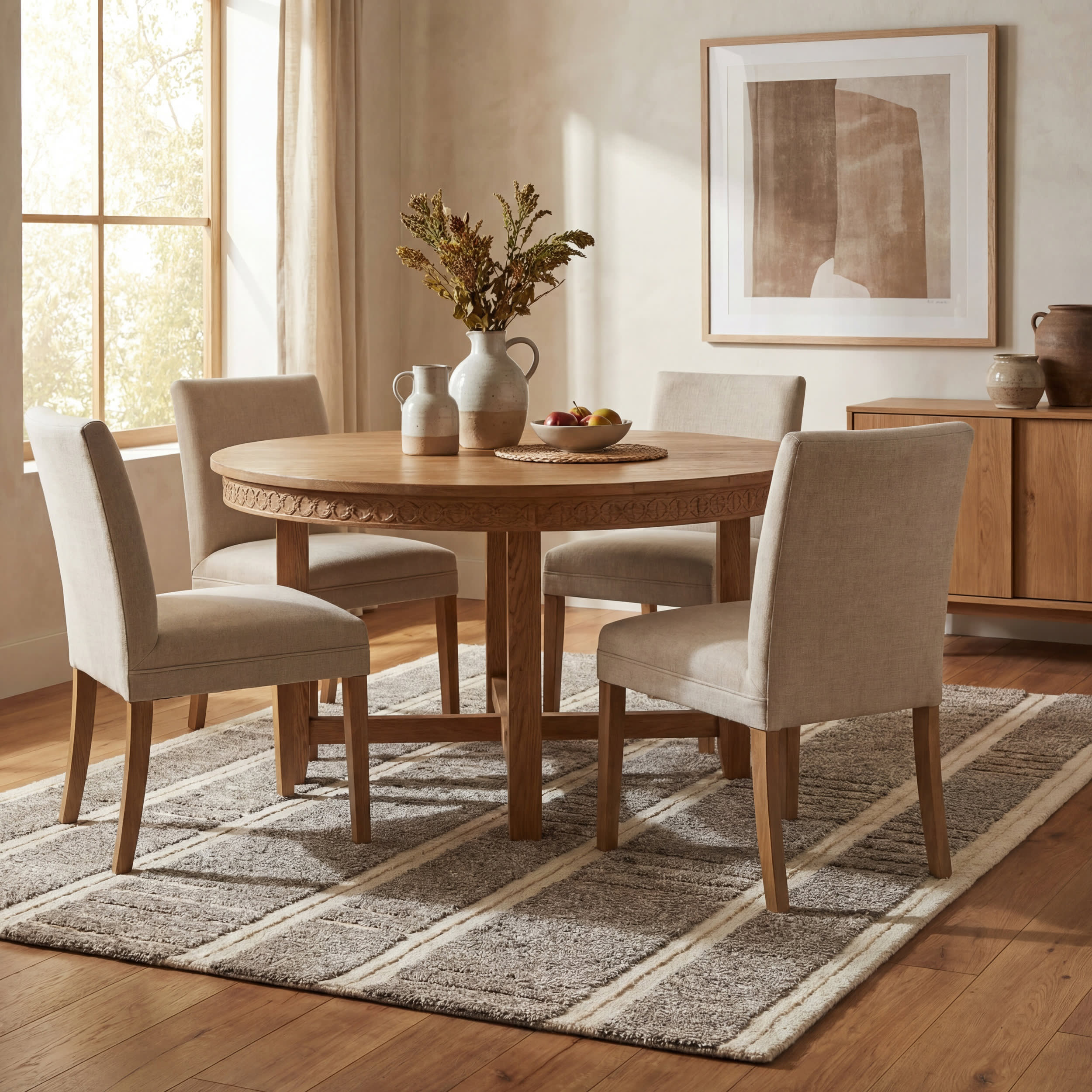 Elvine Modern Striped Wool Rug | Grey