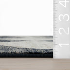 Vanni Checkered Fringed Rug | Navy