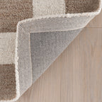 Calina Modern Checkered Indoor Wool Rug | Taupe