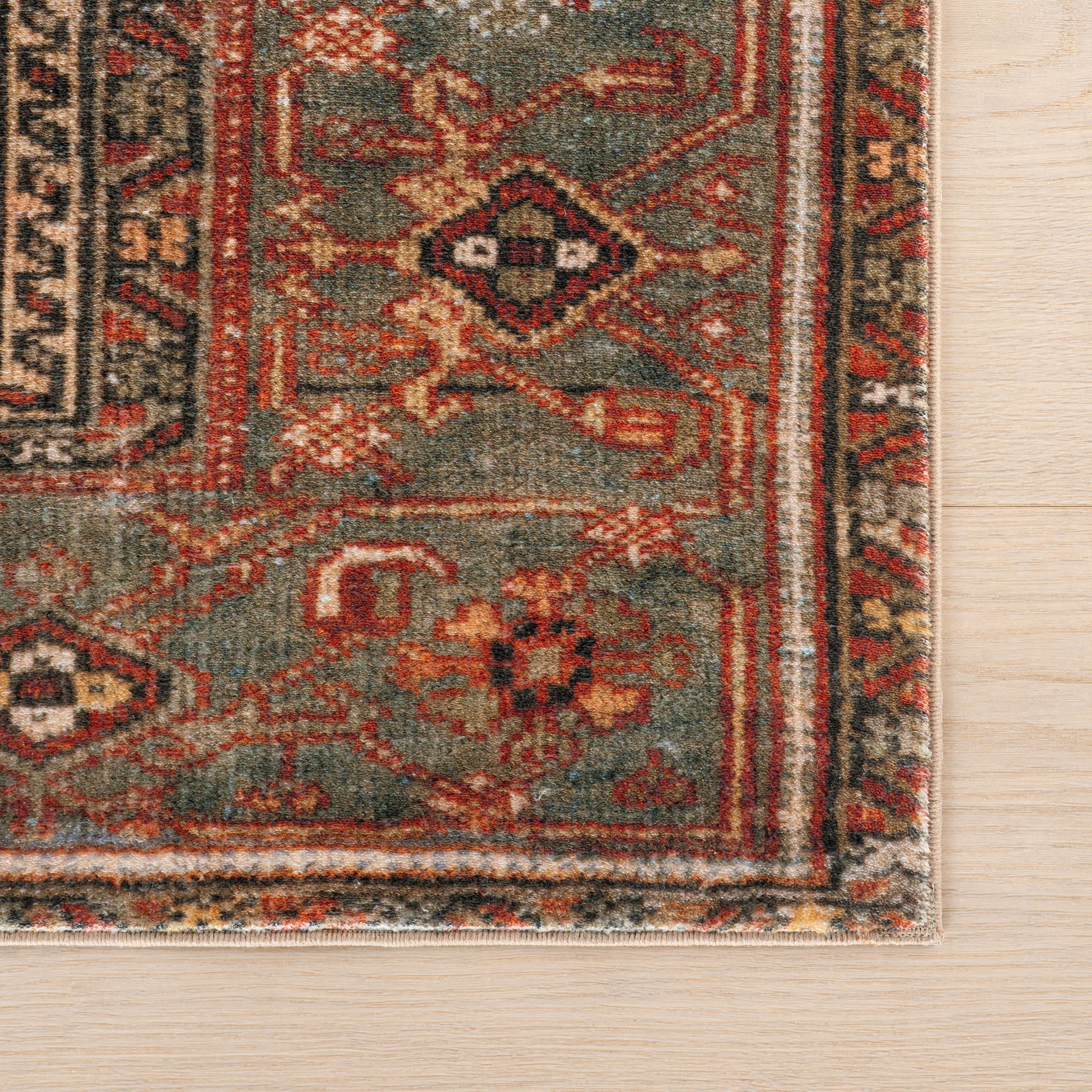 Maid Medallion Washable Rug | Red