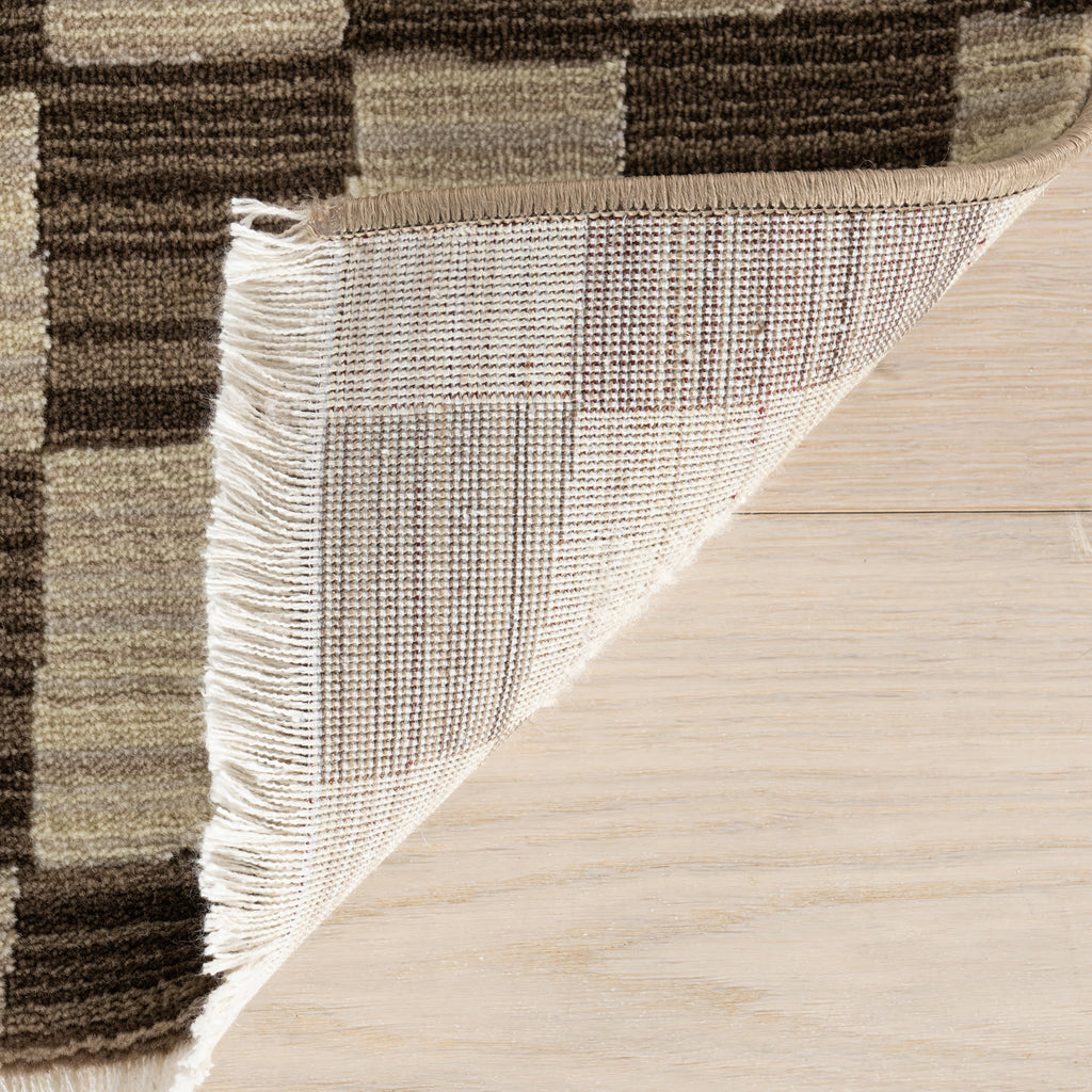 Rasali Checkered Box Rug | Brown