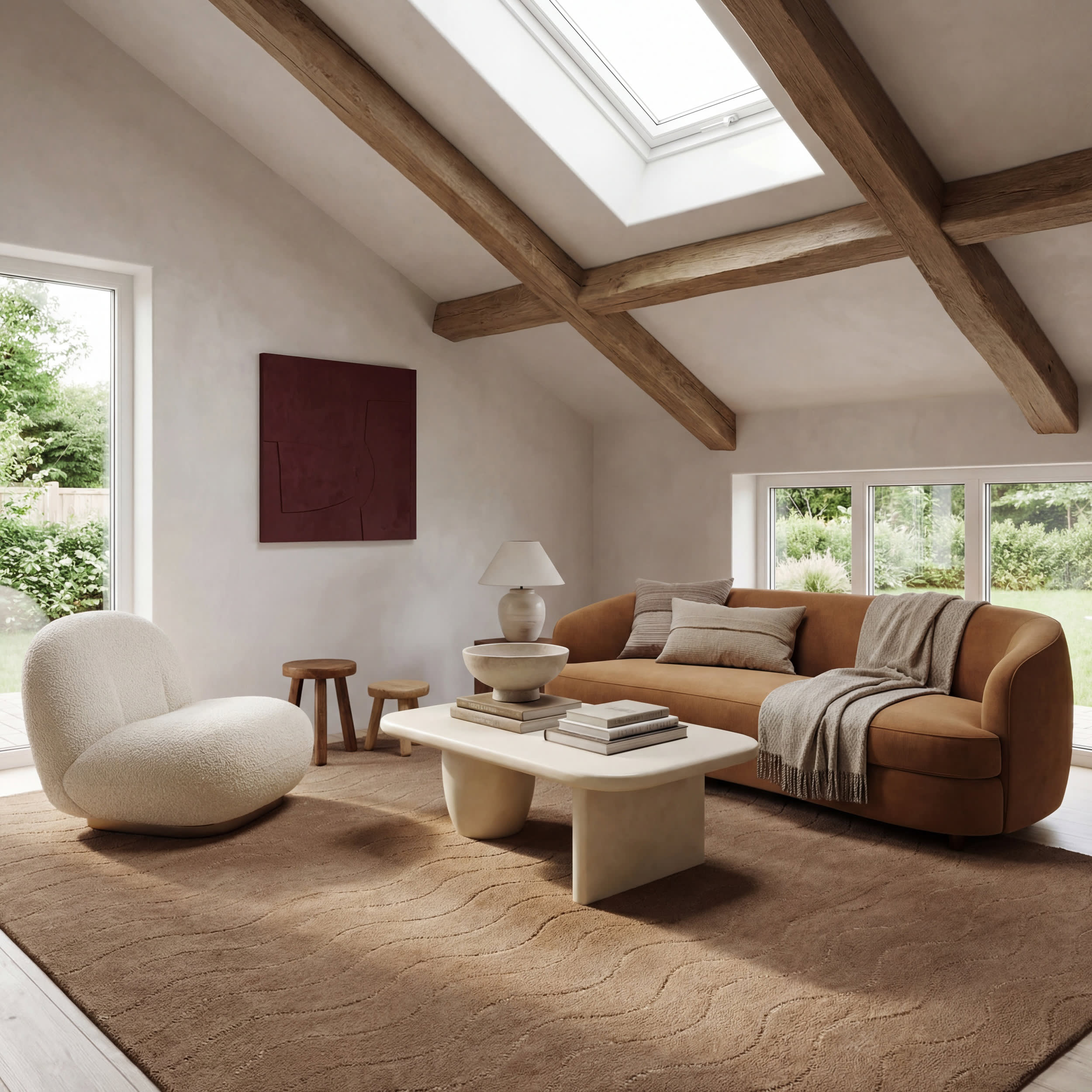 Mireille Solid Wool Cozy Rug | Sand