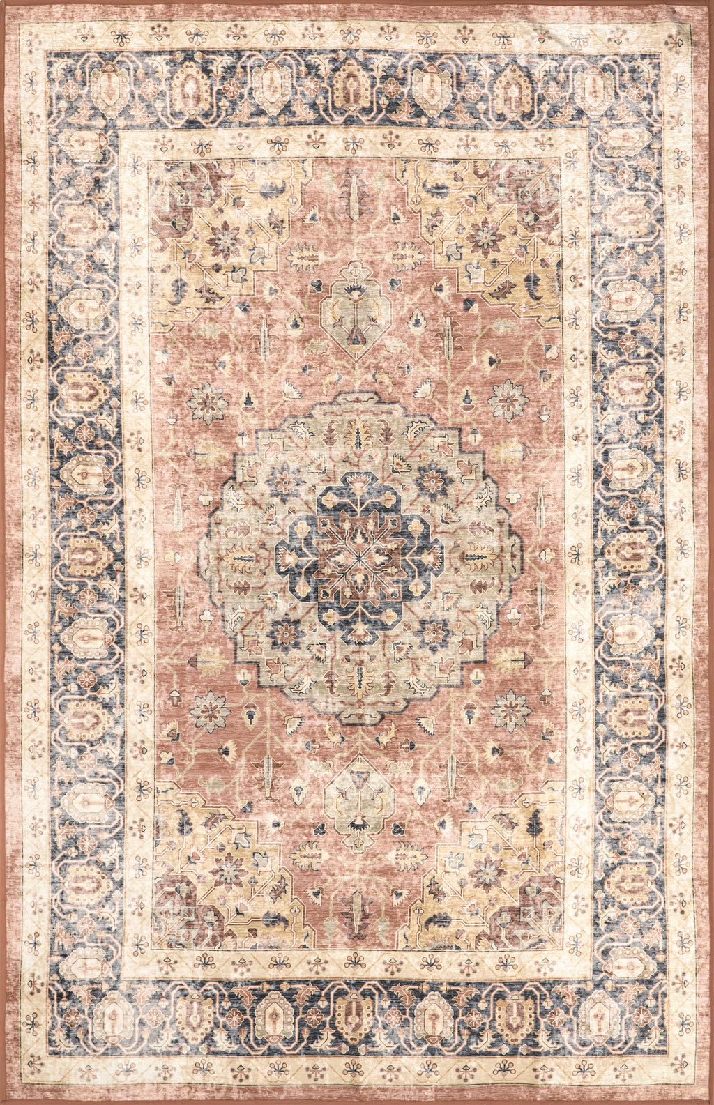 Astreza Washable Distressed Rug | Peach