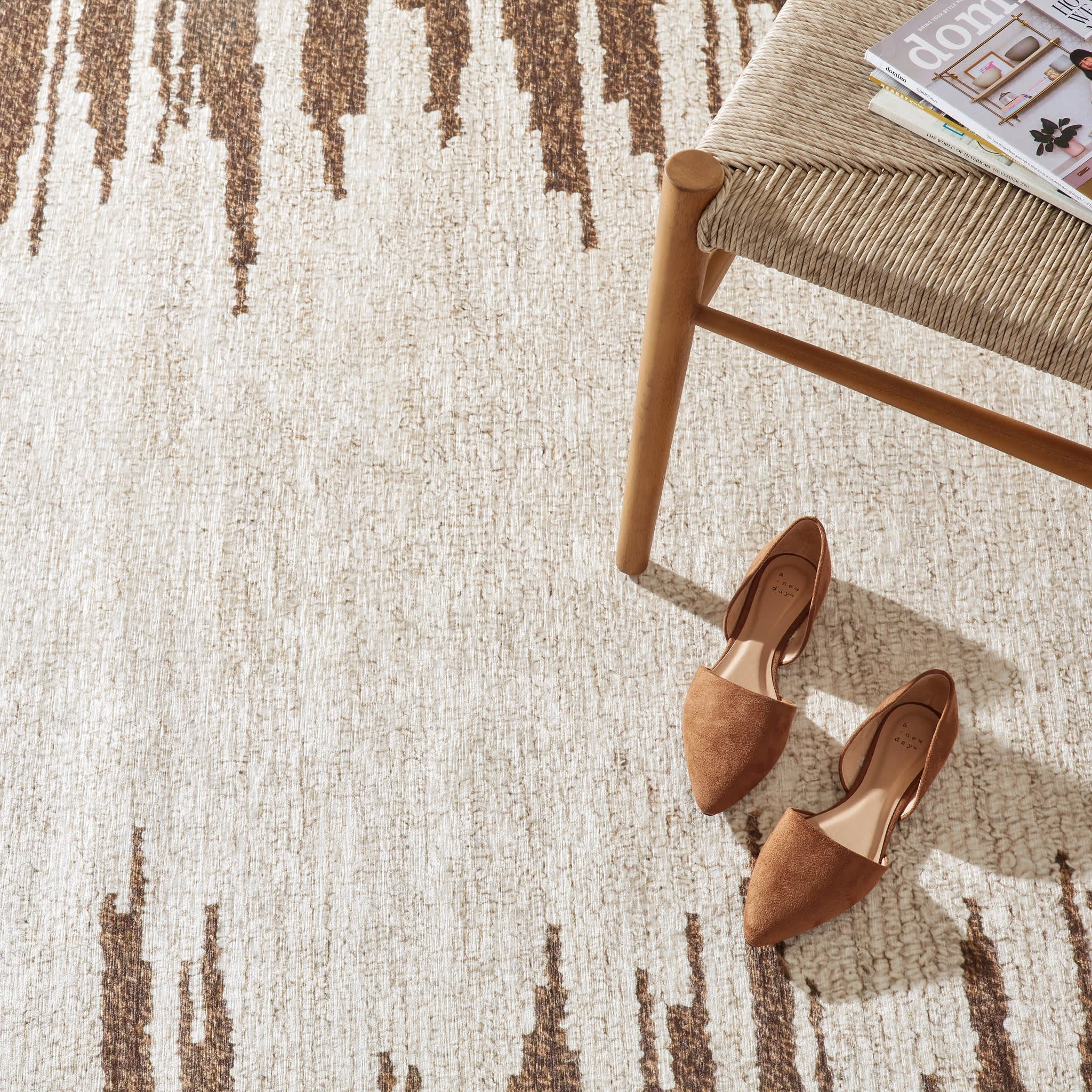 Moss Machine Washable Rug | Russet