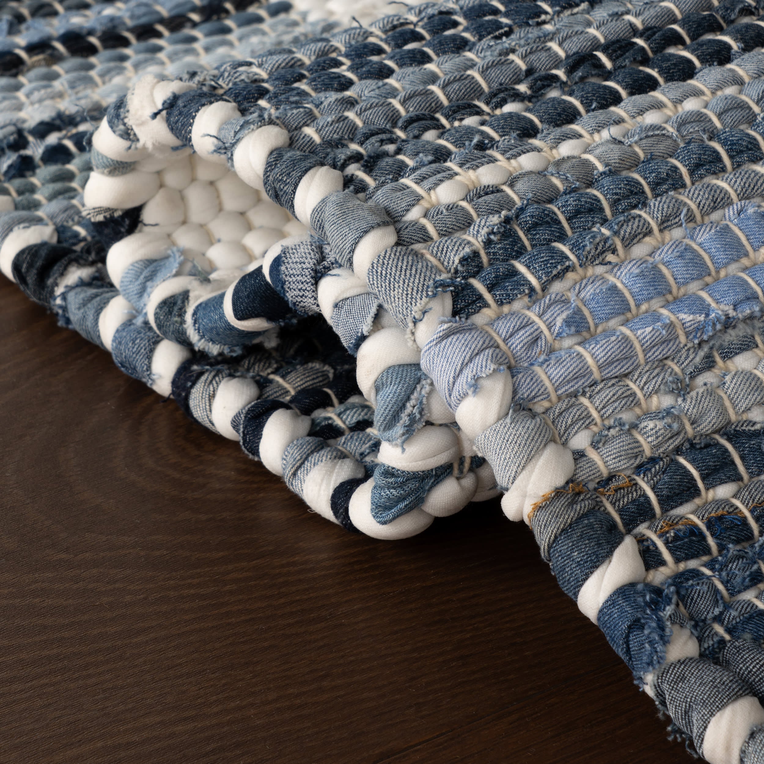 Dymera Denim Bohemian Bordered Rug | Blue