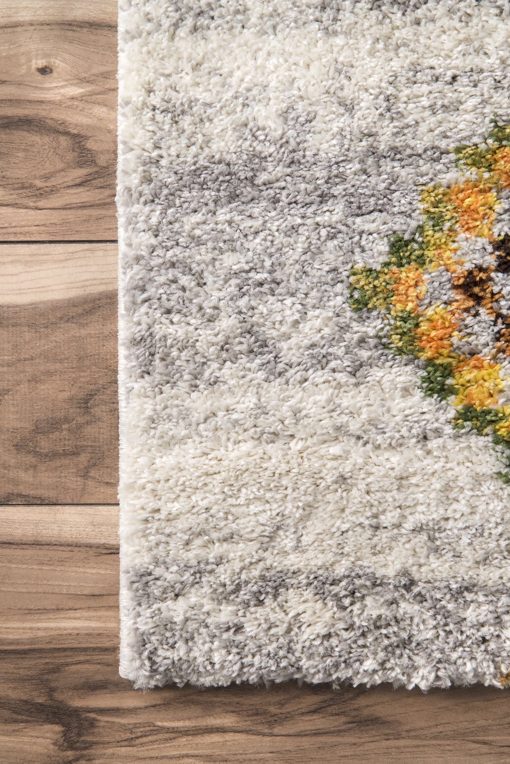 Aztec Diamonds Shag Rug | Grey