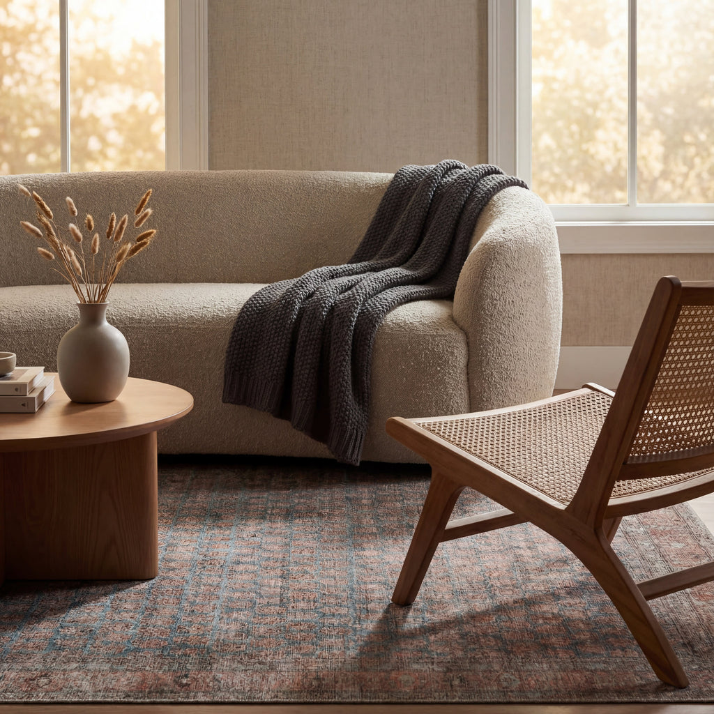 Ferelith Vintage & Distressed Washable Rug | Rust