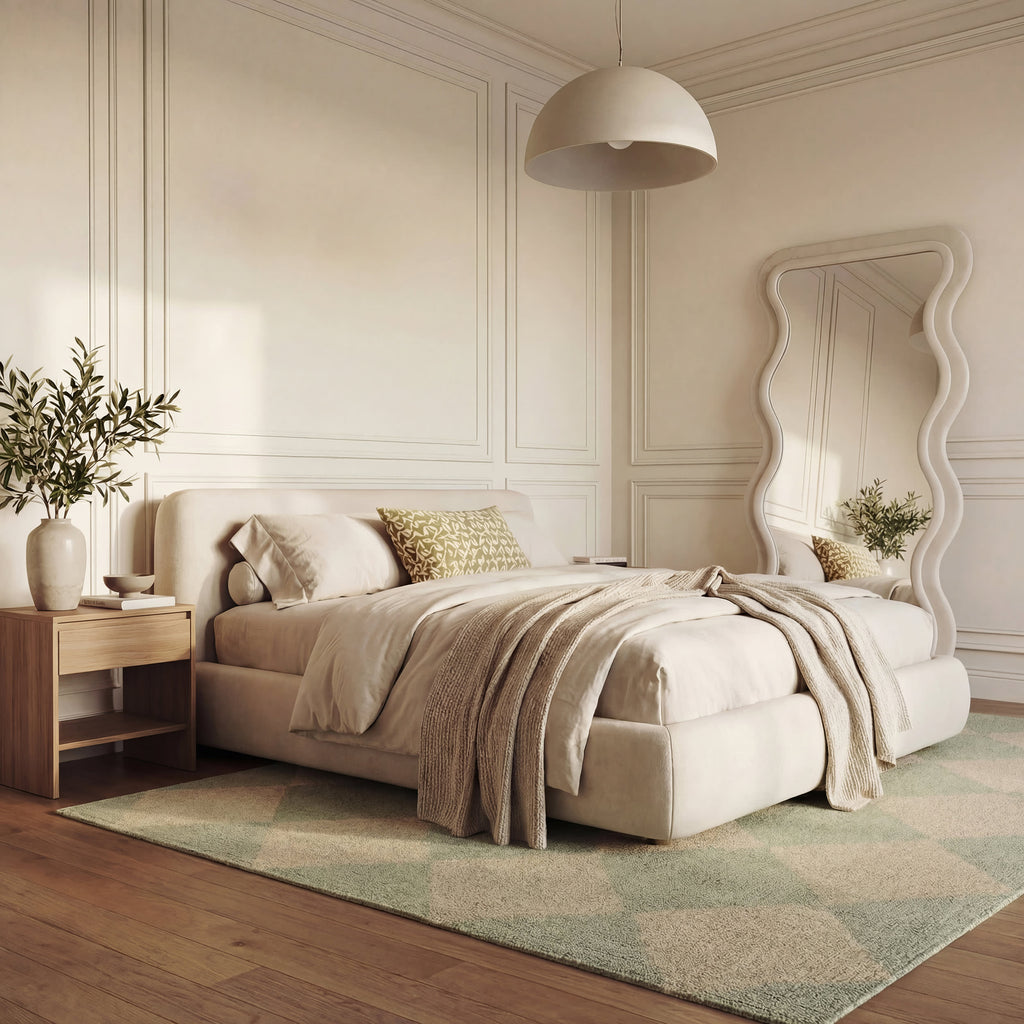 Tova Tufted Diamond Rug | Green