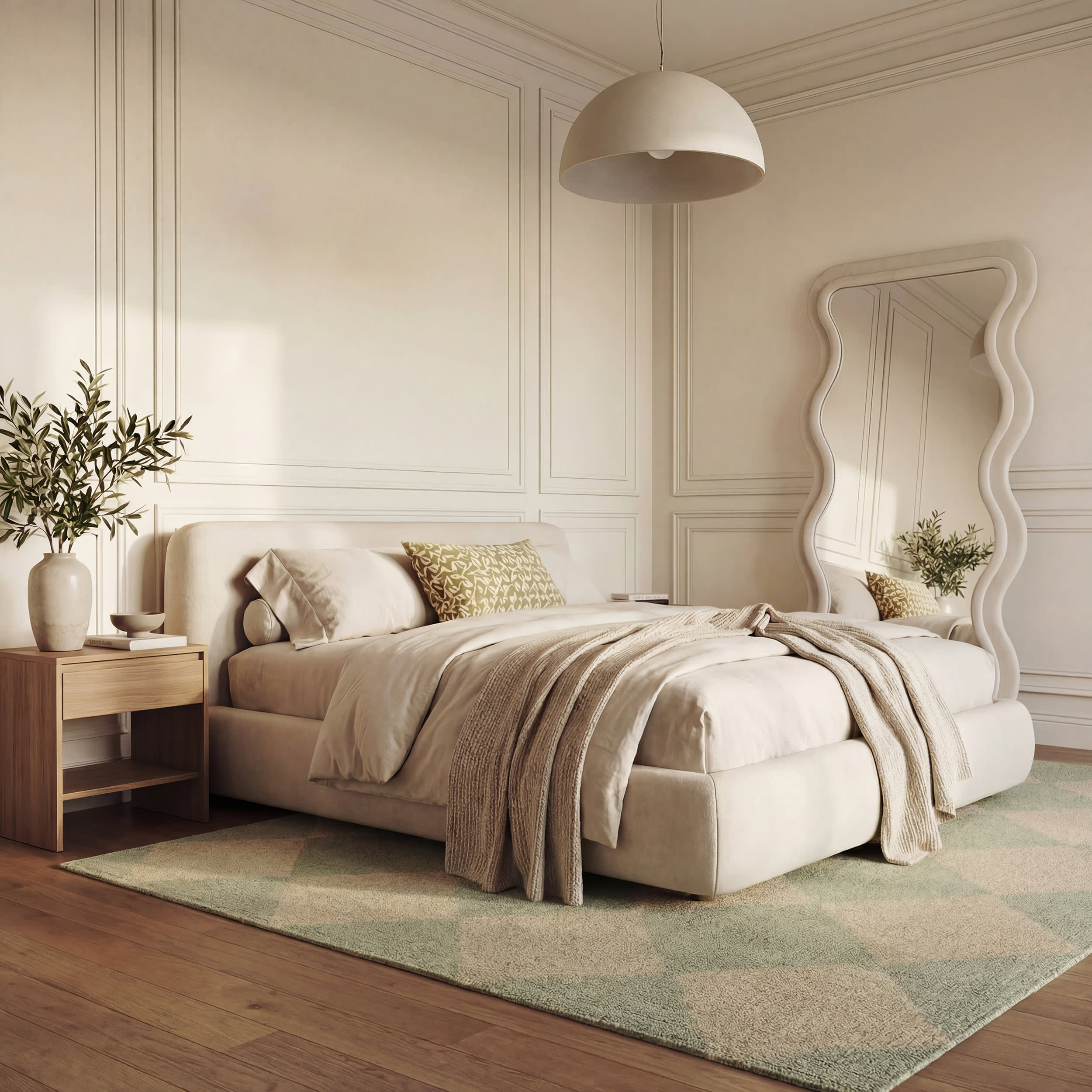 Tova Tufted Diamond Rug | Green