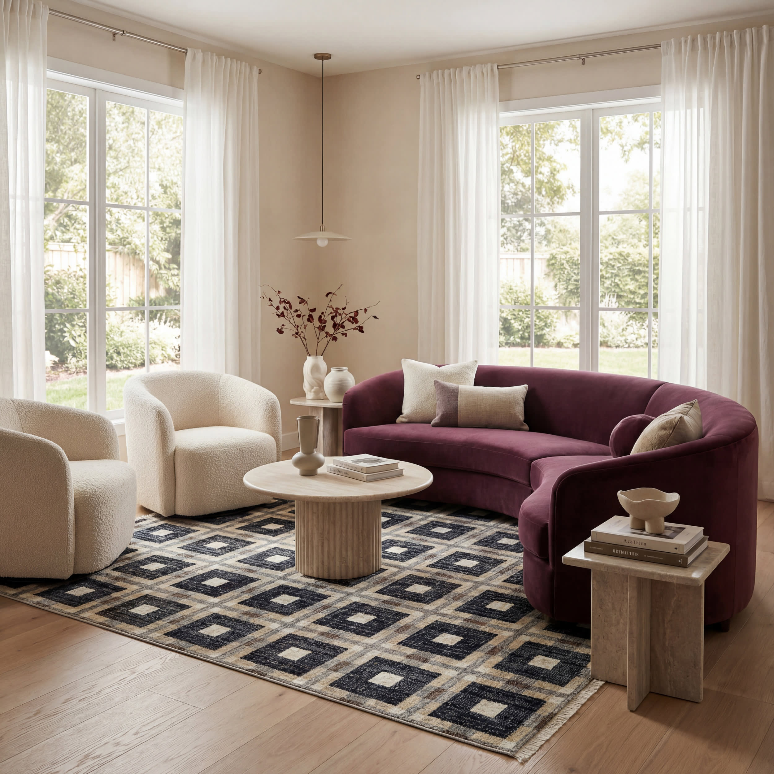 Sorelle Modern Plaid Rug | Navy Image secondaire du produit