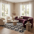 Sorelle Modern Plaid Rug | Navy