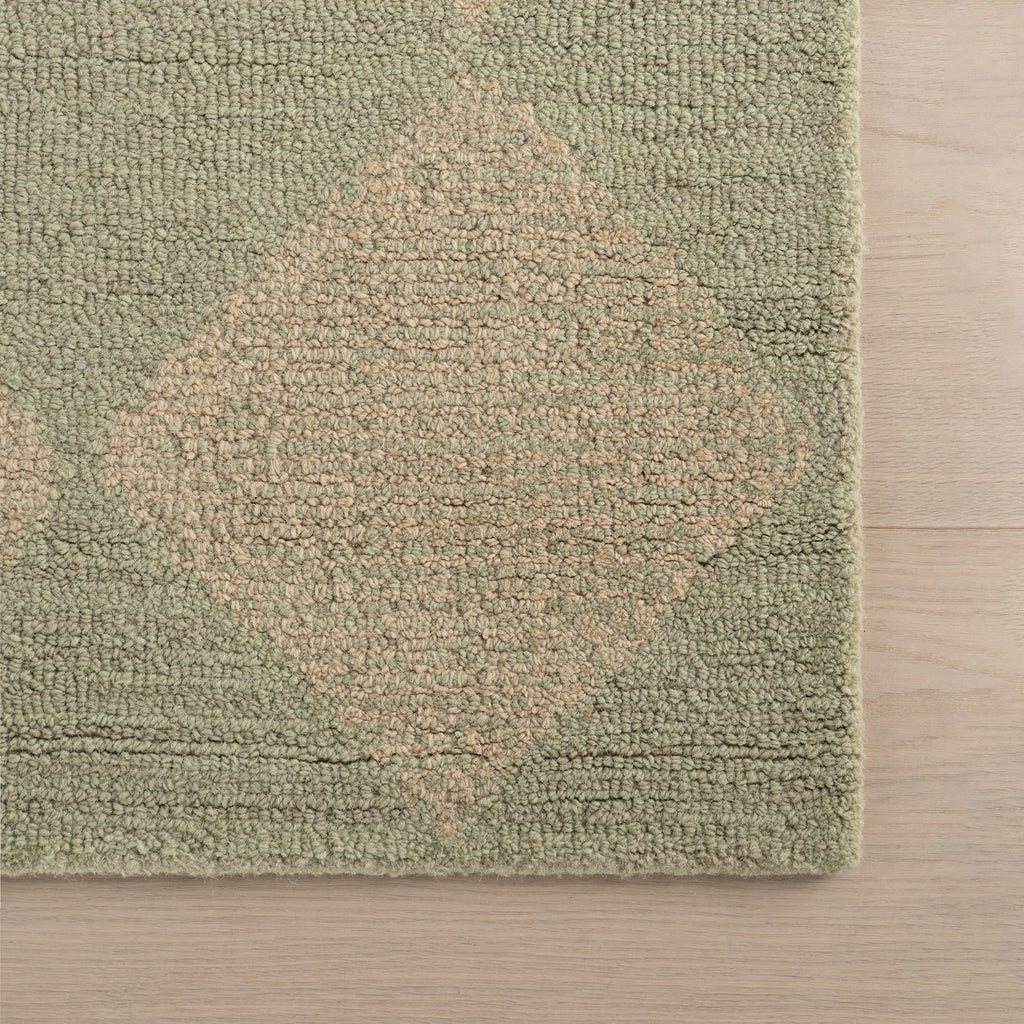 Tova Tufted Diamond Rug | Green